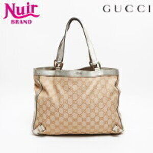 Gucci Abbey GG Canvas Tote Bag Beige Brown